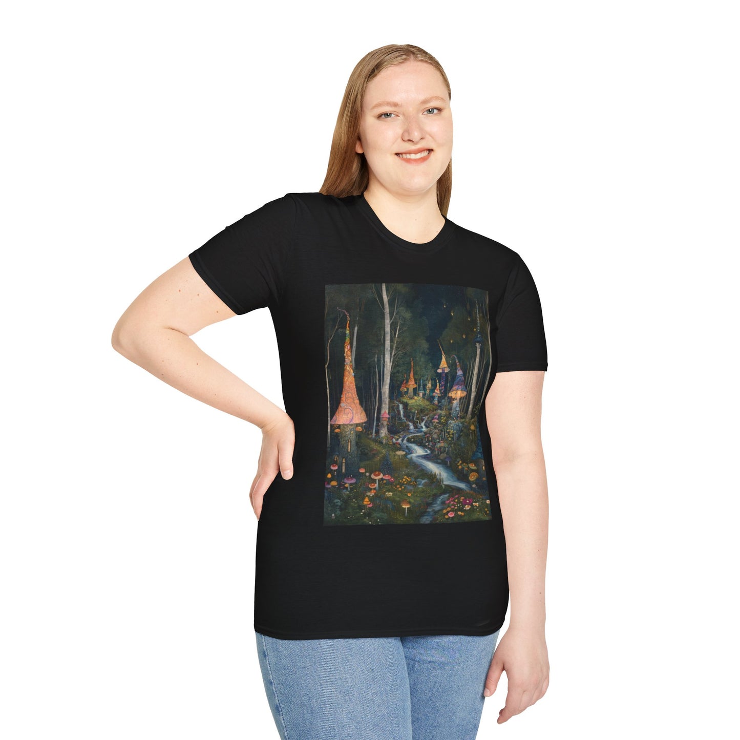 Gnome-Witch Village T-Shirt - Fantasy City Threads by Chroma Mystic