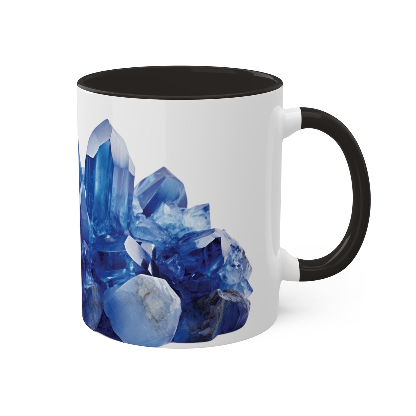 Sapphire and Larimar Crystal Birthstone Coffee Cup - Energize Your Mornings with Gemstone Elegance