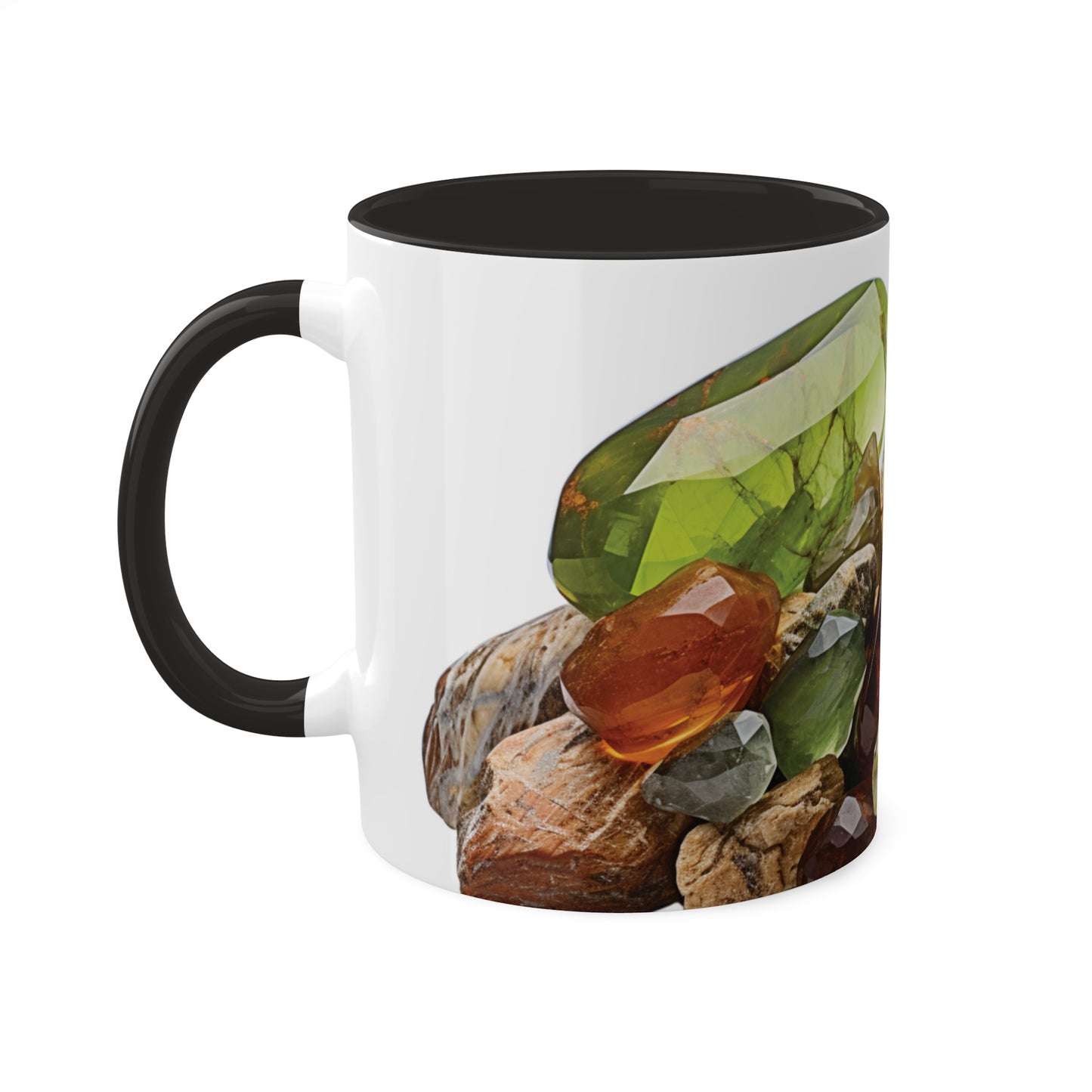 Picture Jasper and Peridot Crystal Birthstone Coffee Cup - Energize Your Mornings with Gemstone Elegance