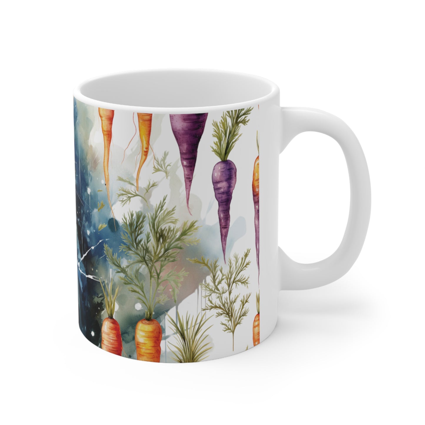 Mystical Bunny Sorcerer Carrot Ceramic Coffee Cup - Whimsical Rabbit Magic Mug for Enchanting Mornings