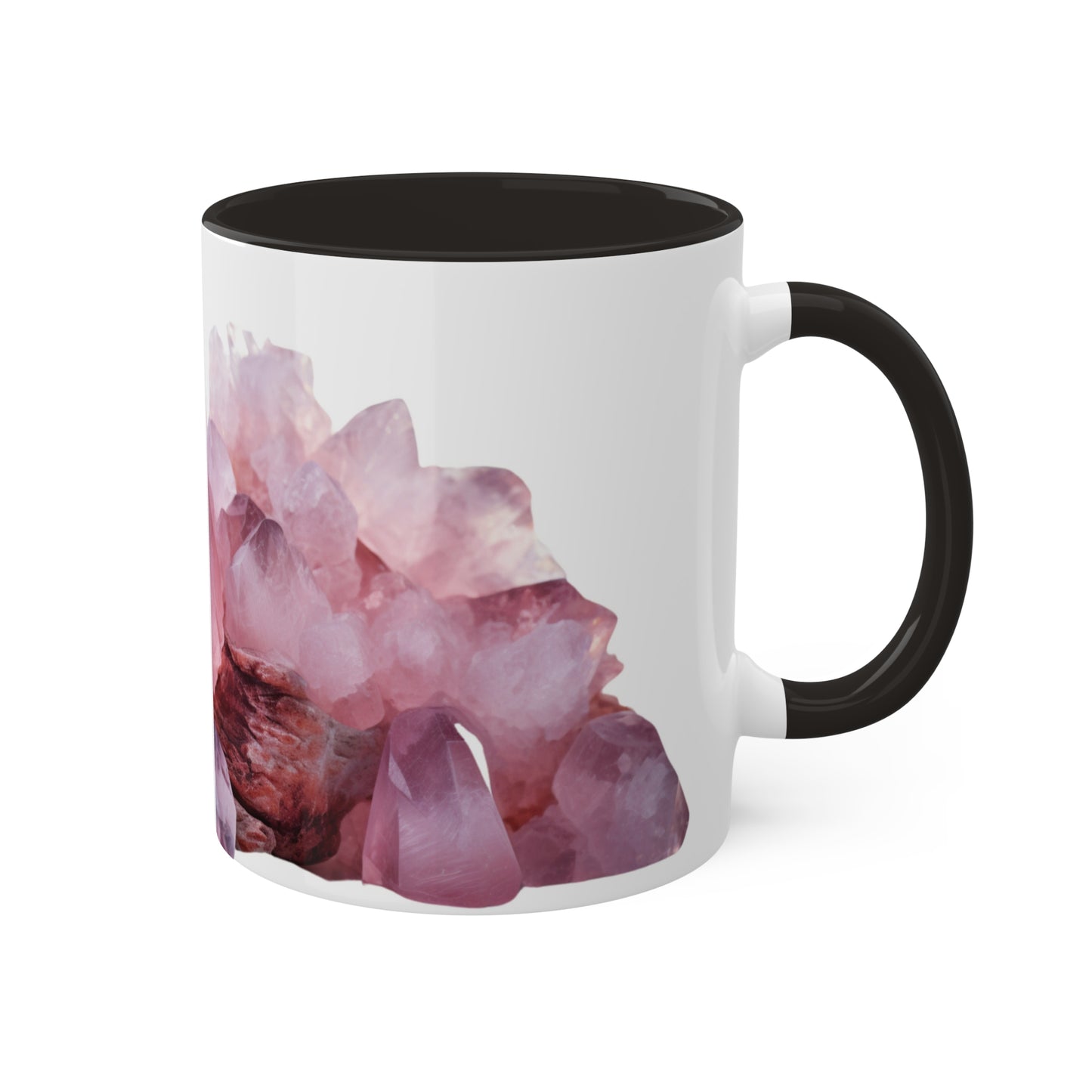 Rose Quartz and Sea Glass Crystal Birthstone Coffee Cup - Energize Your Mornings with Gemstone Elegance