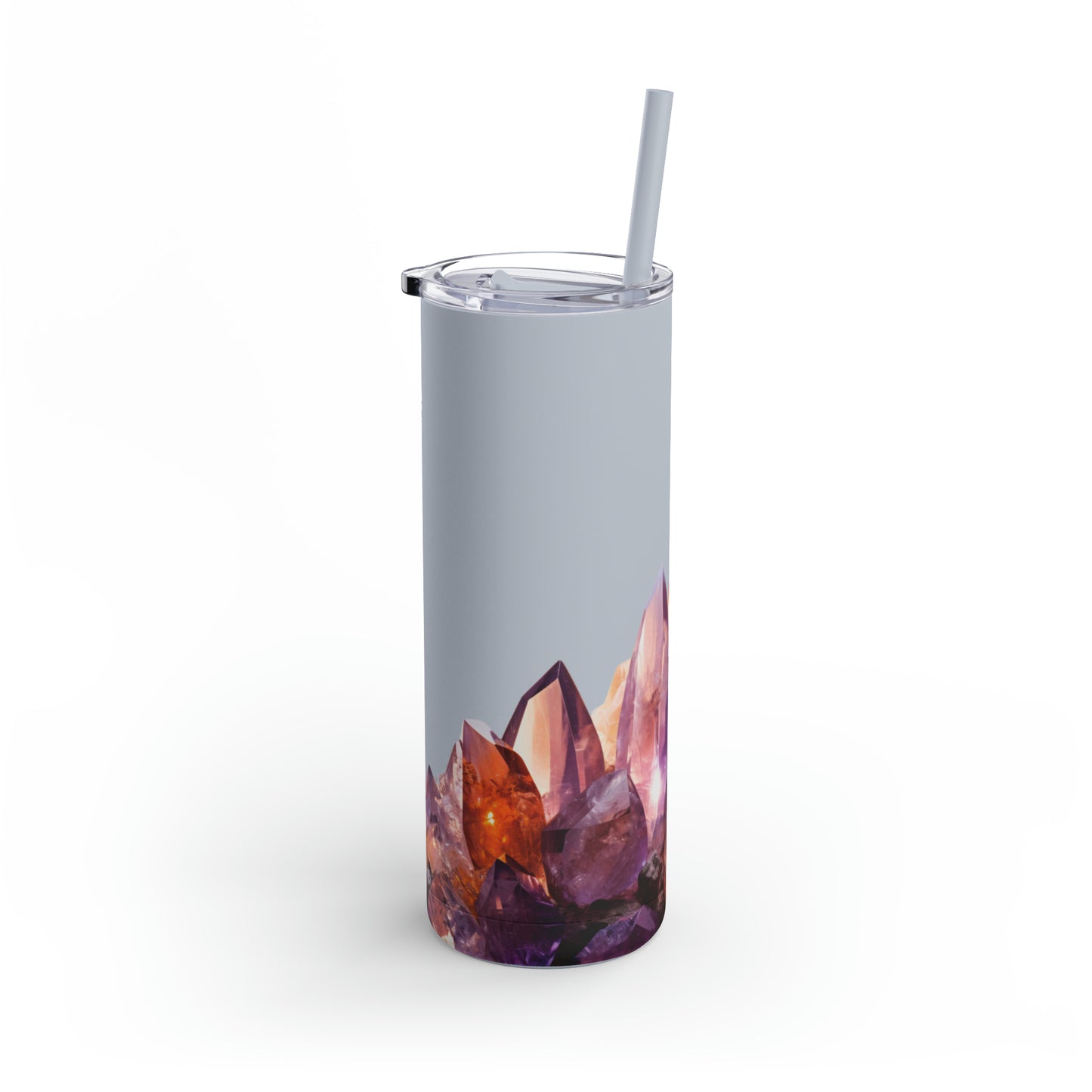 Ametrine Crystal Birthstone Skinny Matte Yoga Workout Tumbler