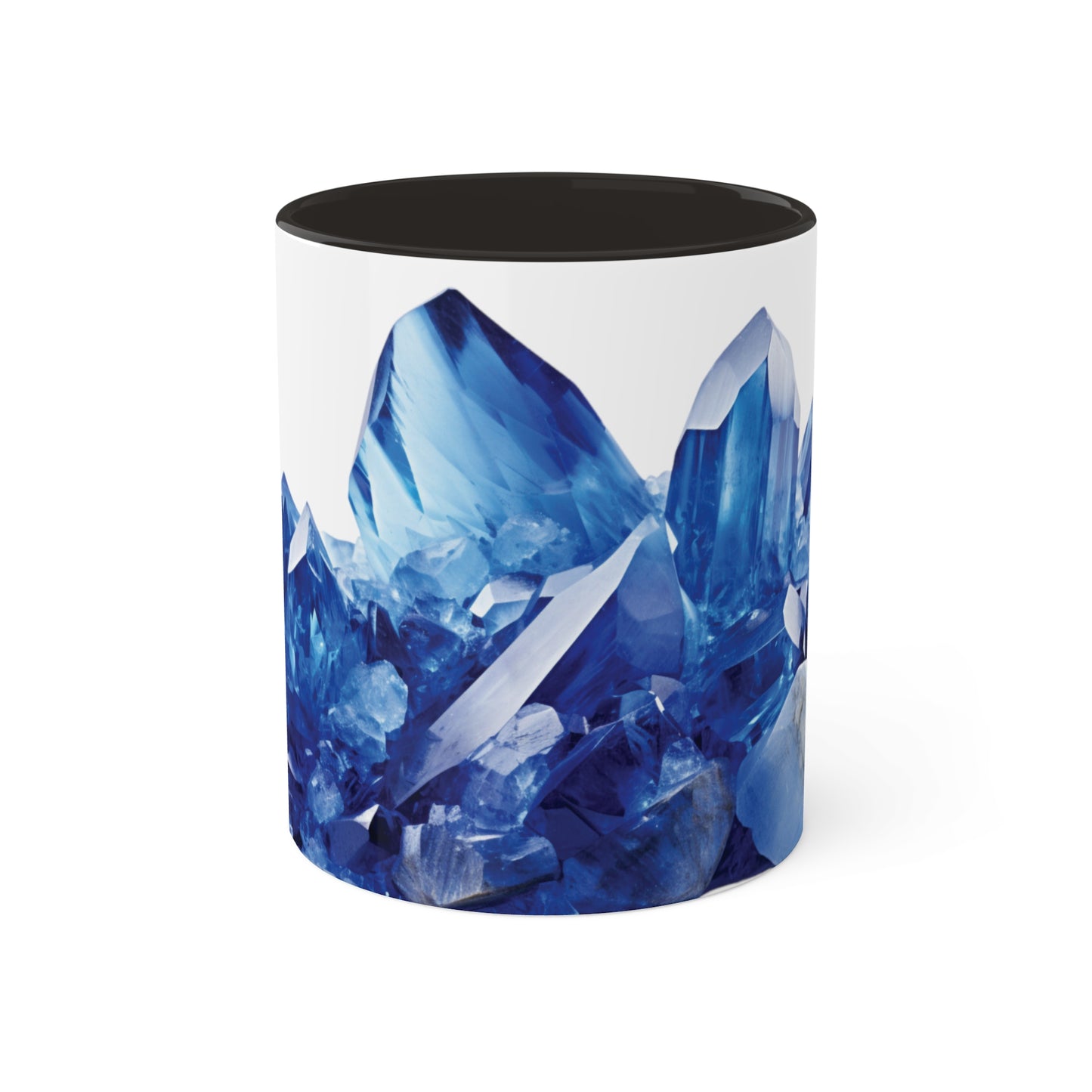 Sapphire and Larimar Crystal Birthstone Coffee Cup - Energize Your Mornings with Gemstone Elegance