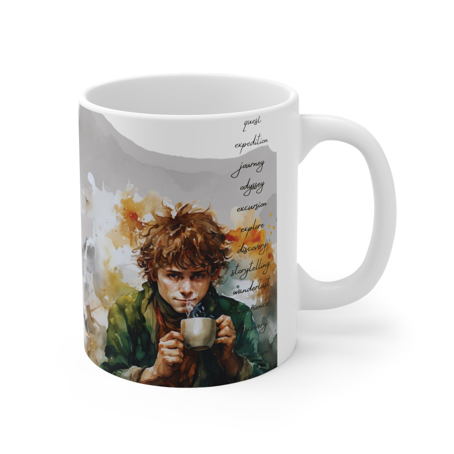 Halfling Adventurer Ceramic Coffee Cup - Creative Writing Storytelling Fantasy Mug for Enchanting Mornings