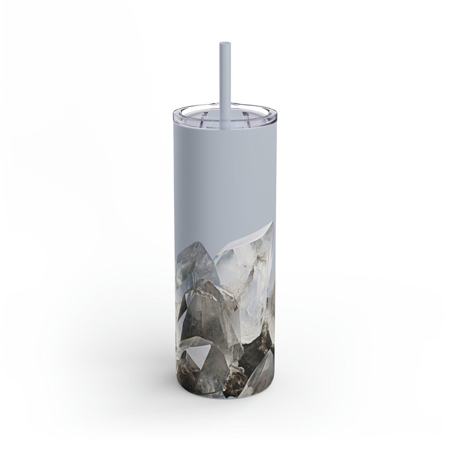 Herkimer Diamond Crystal Birthstone Skinny Matte Yoga Workout Tumbler