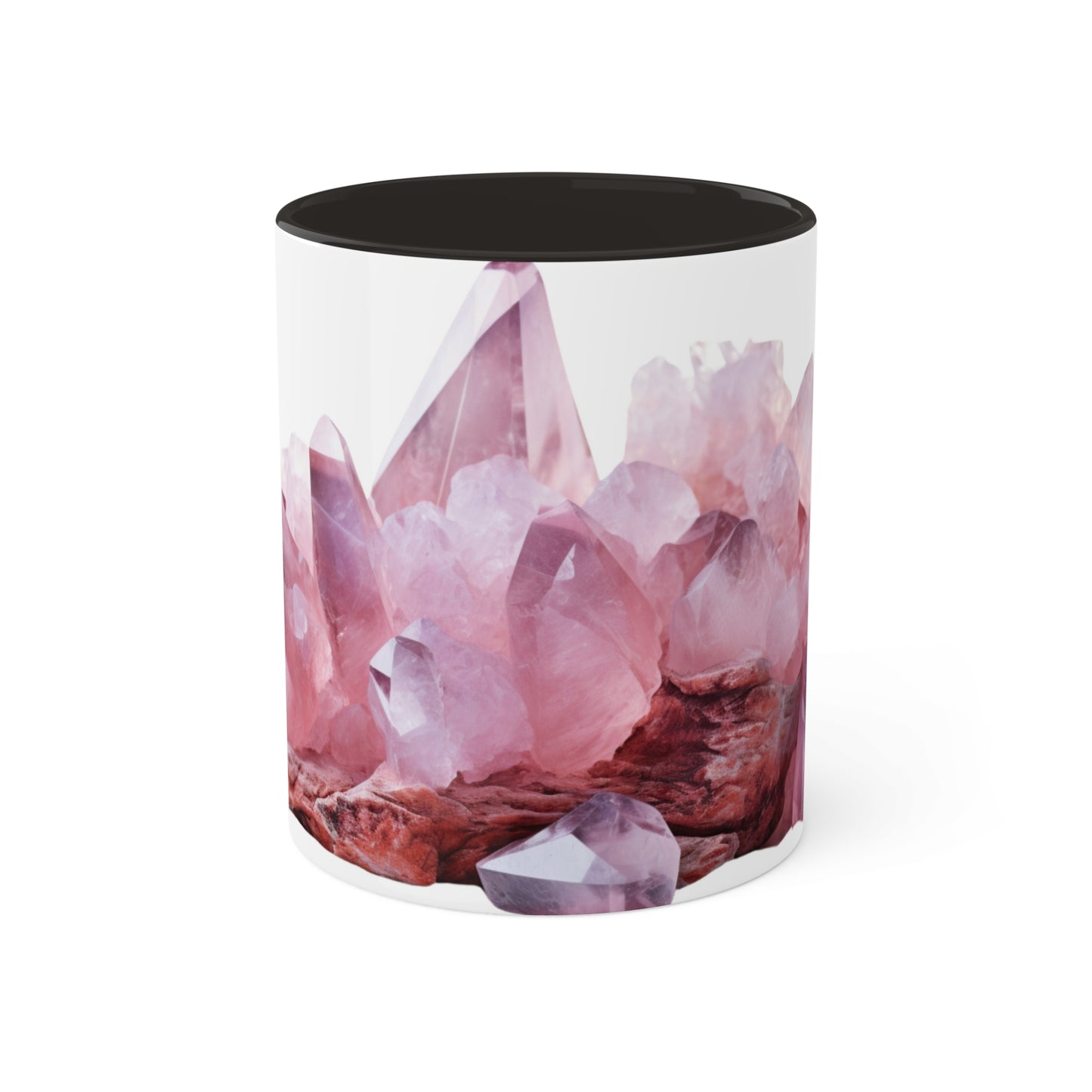 Rose Quartz and Sea Glass Crystal Birthstone Coffee Cup - Energize Your Mornings with Gemstone Elegance