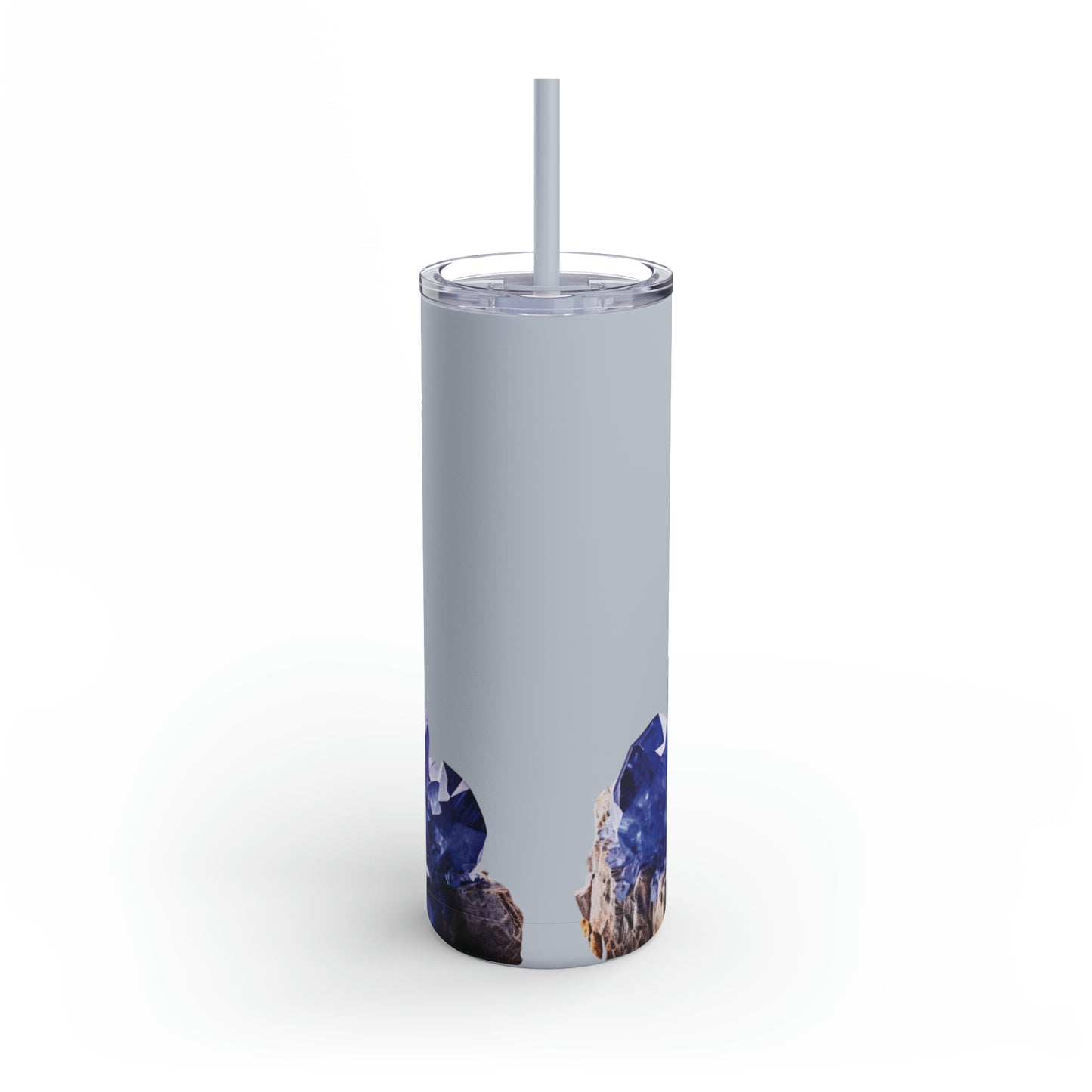 Tanzanite Blue Topaz Crystal Birthstone Skinny Matte Yoga Workout Tumbler