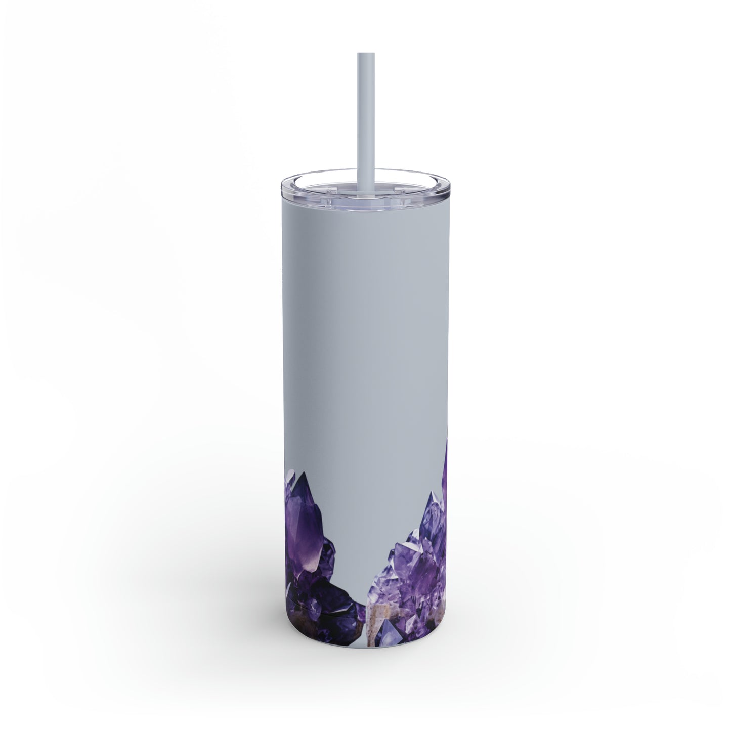 Amethyst Crystal Birthstone Skinny Matte Yoga Workout Tumbler