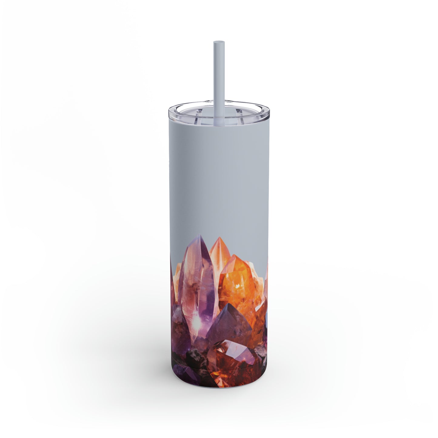 Ametrine Crystal Birthstone Skinny Matte Yoga Workout Tumbler