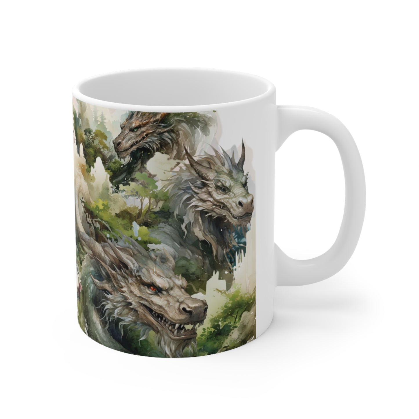 Bonsai Garden Wood Dragon Ceramic Coffee Cup - Lunar New Year Mug for Enchanting Mornings & Mystical Evenings