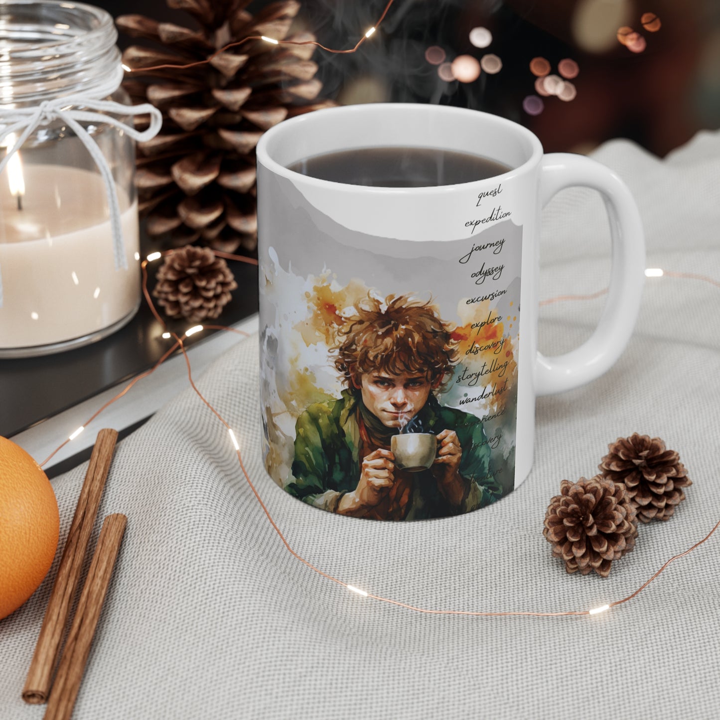 Halfling Adventurer Ceramic Coffee Cup - Creative Writing Storytelling Fantasy Mug for Enchanting Mornings