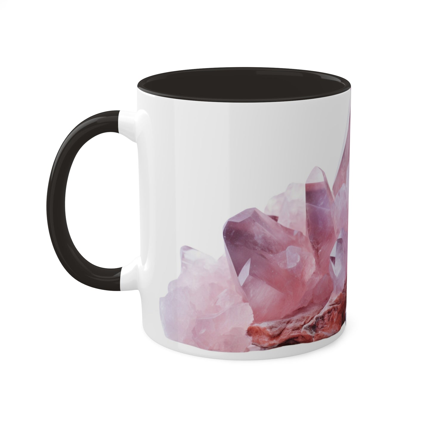 Rose Quartz and Sea Glass Crystal Birthstone Coffee Cup - Energize Your Mornings with Gemstone Elegance