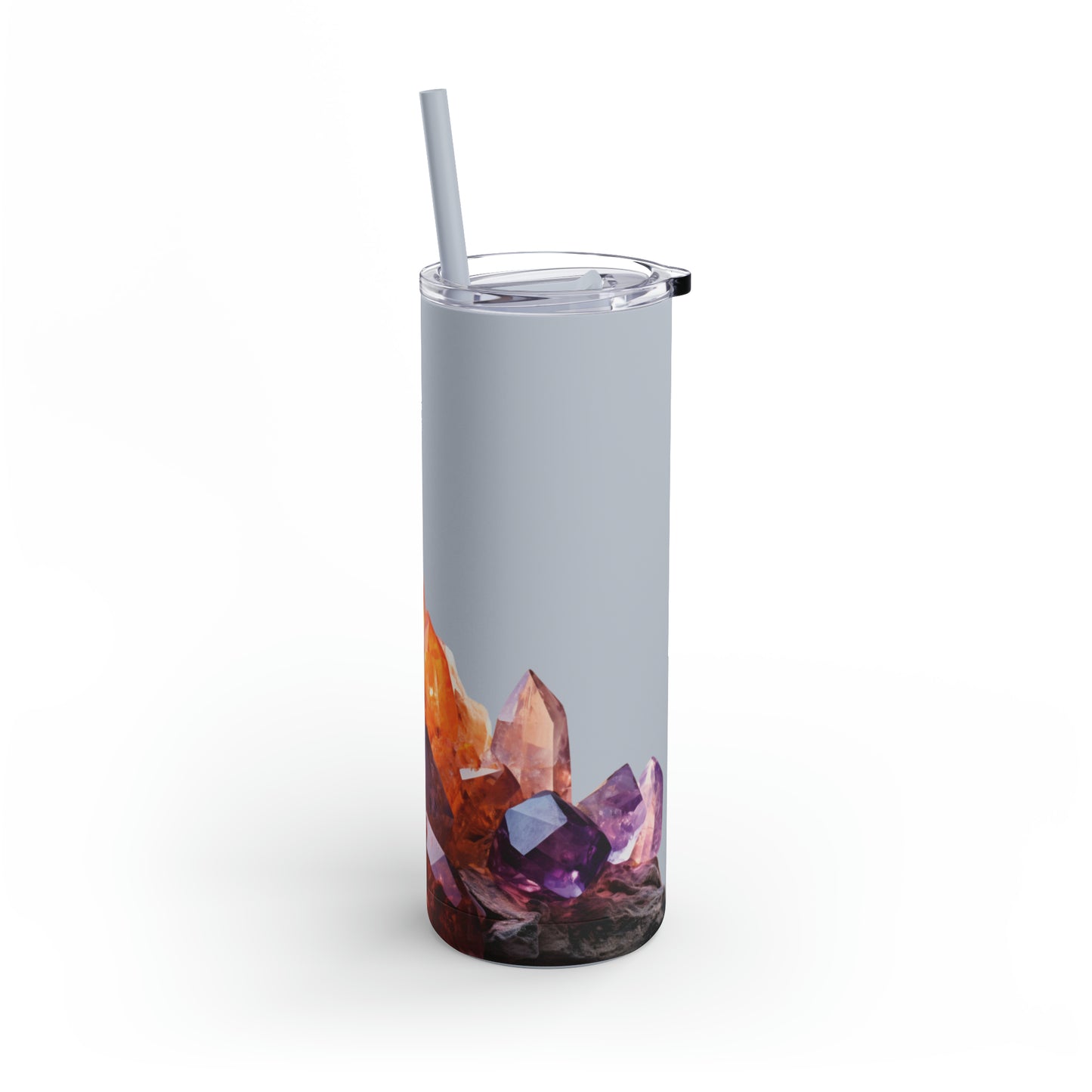 Ametrine Crystal Birthstone Skinny Matte Yoga Workout Tumbler