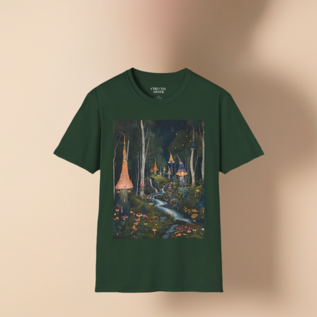 Gnome-Witch Village T-Shirt - Fantasy City Threads by Chroma Mystic