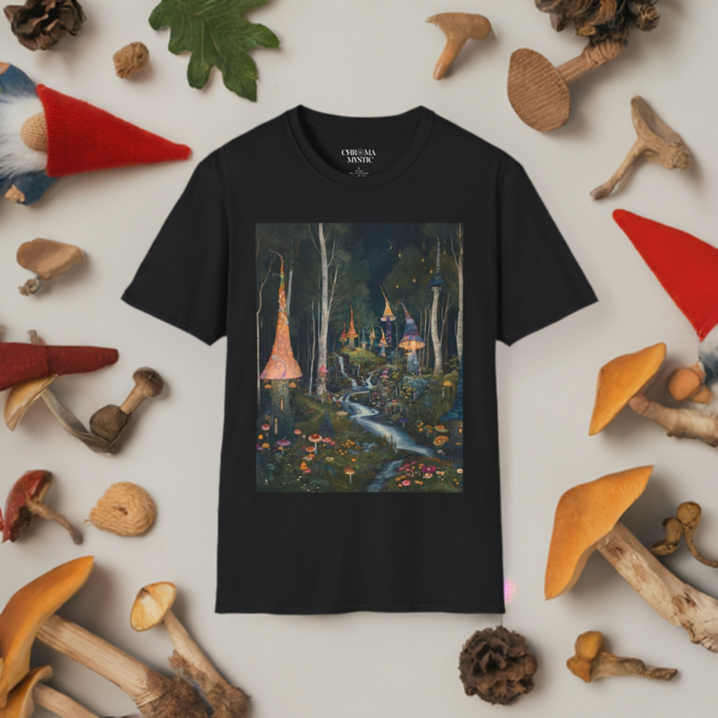 Gnome-Witch Village T-Shirt - Fantasy City Threads by Chroma Mystic