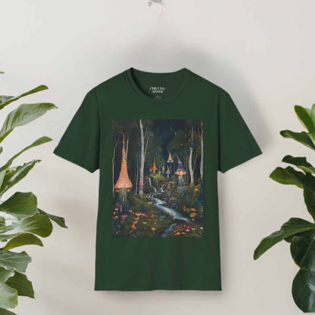 Gnome-Witch Village T-Shirt - Fantasy City Threads by Chroma Mystic