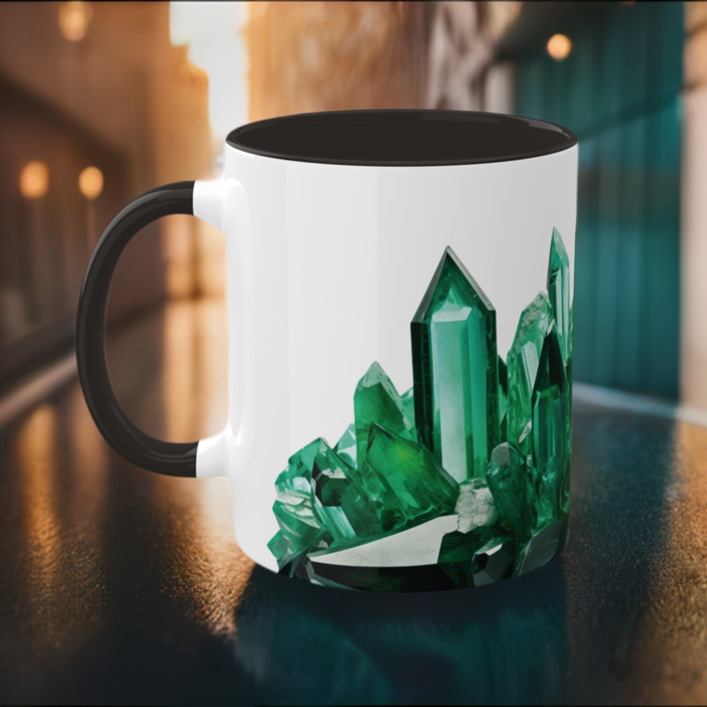 Emerald Crystal Birthstone Coffee Cup - Energize Your Mornings with Gemstone Elegance