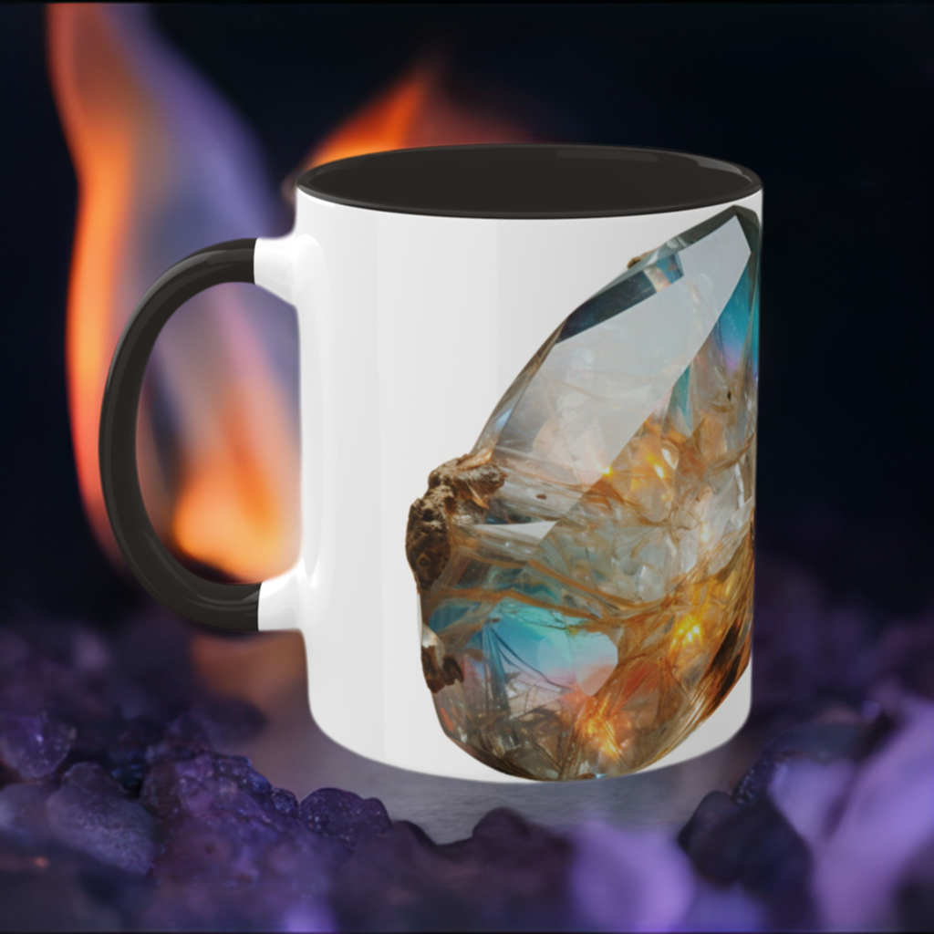 Dragon Fire Opal Crystal Birthstone Coffee Cup - Energize Your Mornings with Gemstone Elegance