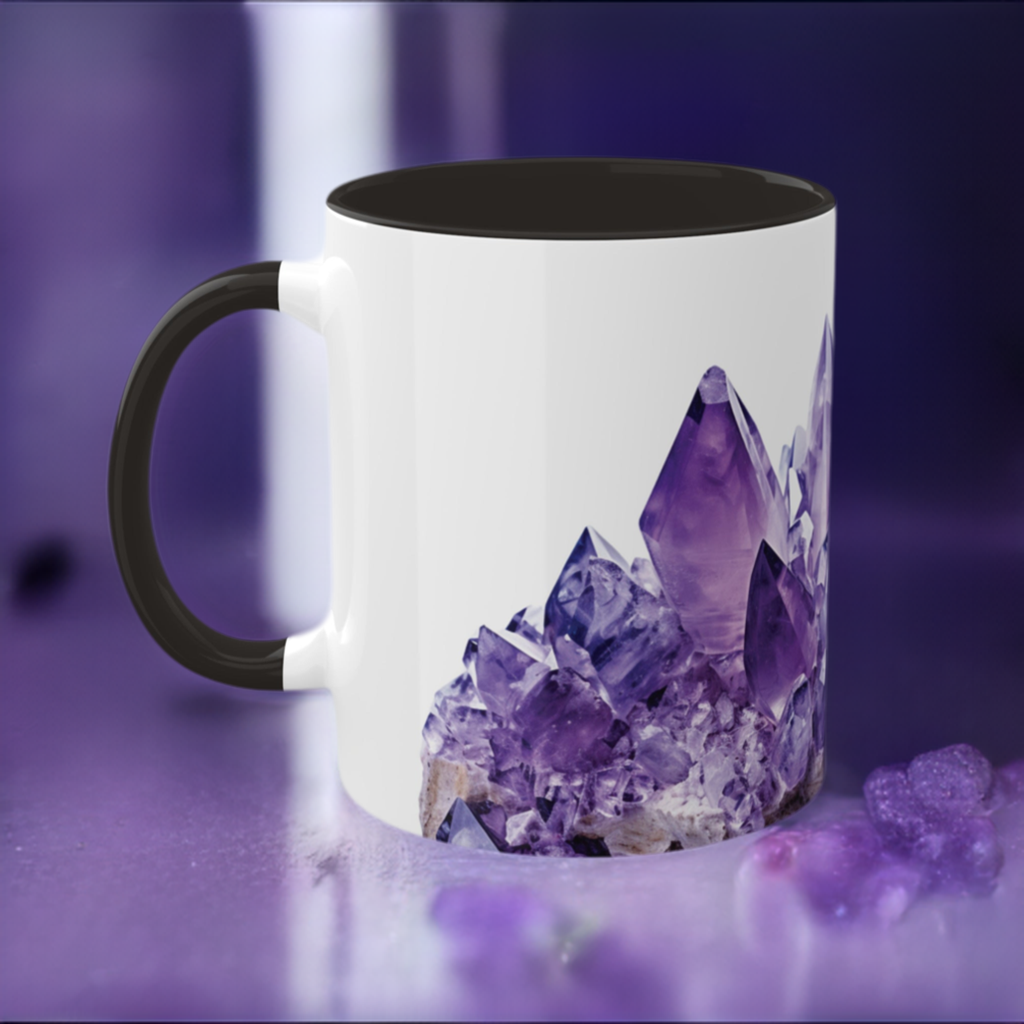 Amethyst Crystal Birthstone Coffee Cup - Energize Your Mornings with Gemstone Elegance