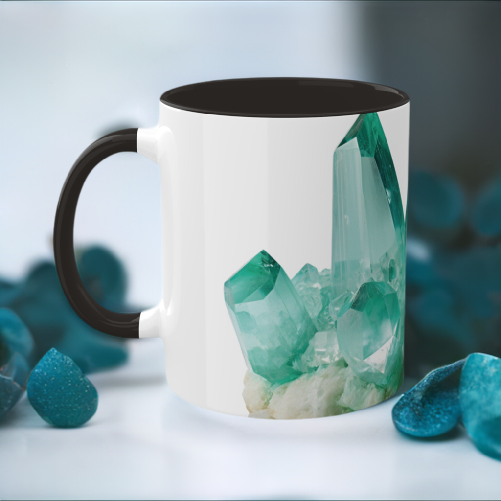 Aquamarine Crystal Birthstone Coffee Cup - Energize Your Mornings with Gemstone Elegance