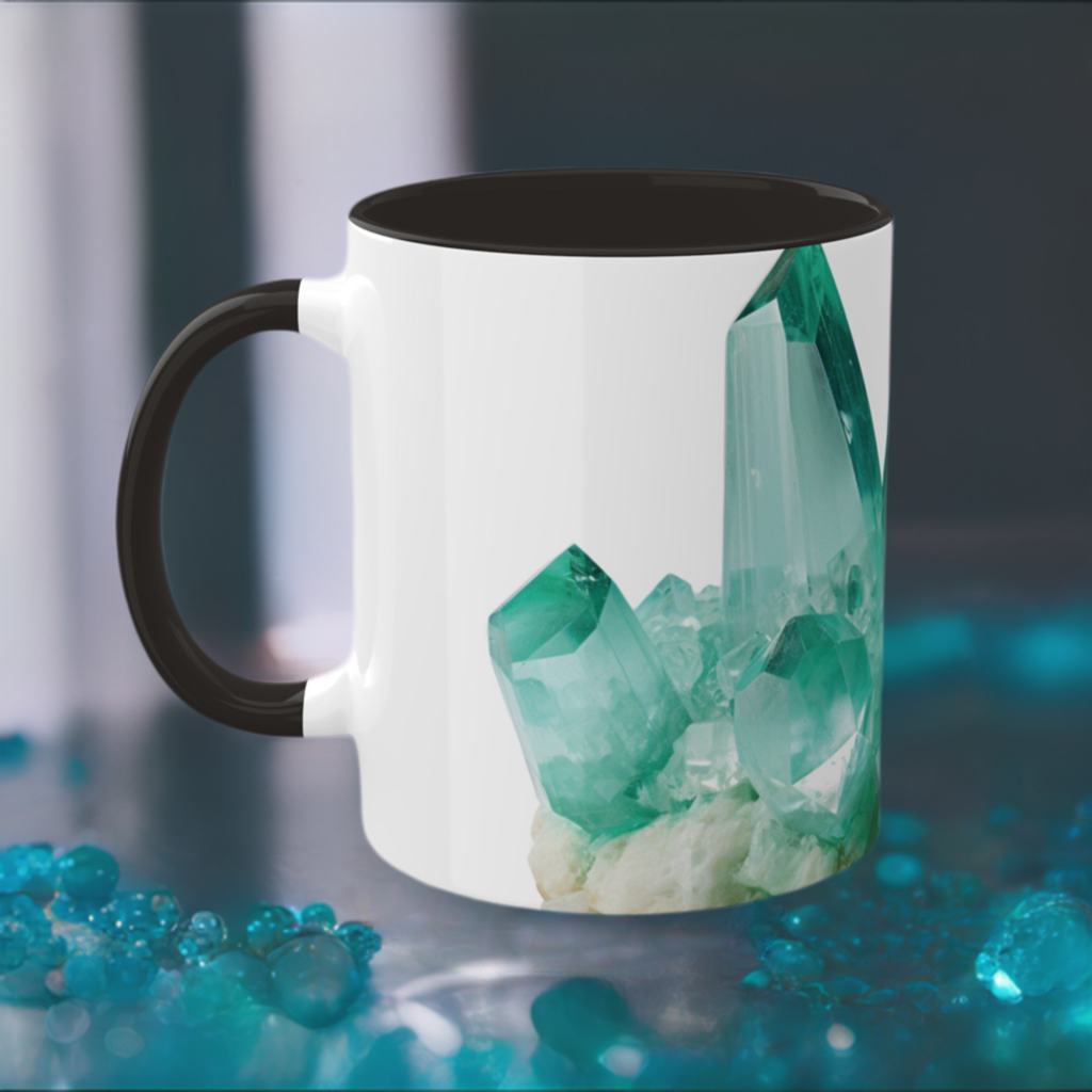 Aquamarine Crystal Birthstone Coffee Cup - Energize Your Mornings with Gemstone Elegance