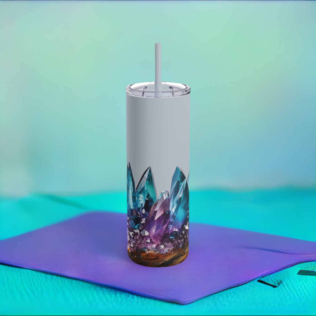 Alexandrite Crystal Birthstone Skinny Matte Yoga Workout Tumbler