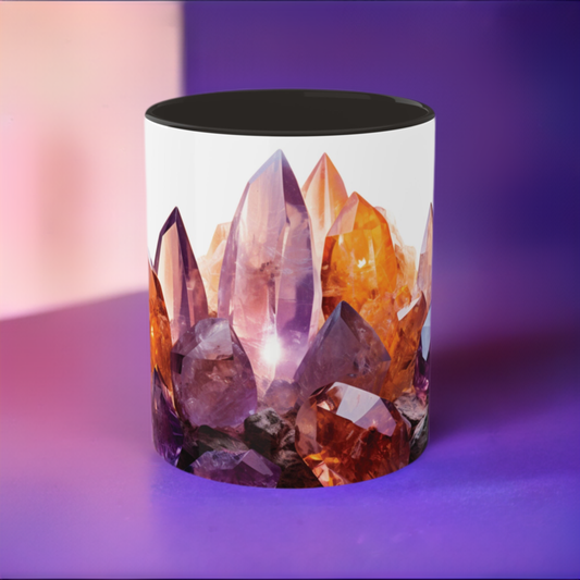 Ametrine Crystal Birthstone Coffee Cup - Energize Your Mornings with Gemstone Elegance