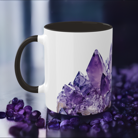 Amethyst Crystal Birthstone Coffee Cup - Energize Your Mornings with Gemstone Elegance