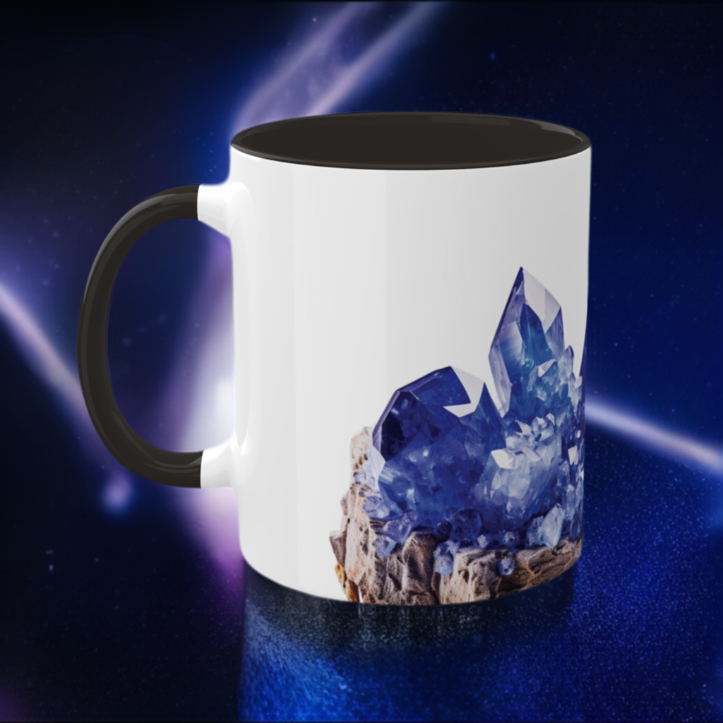 Tanzanite Blue Topaz Crystal Birthstone Coffee Cup - Energize Your Mornings with Gemstone Elegance