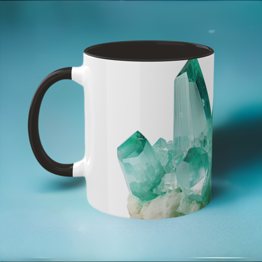 Aquamarine Crystal Birthstone Coffee Cup - Energize Your Mornings with Gemstone Elegance